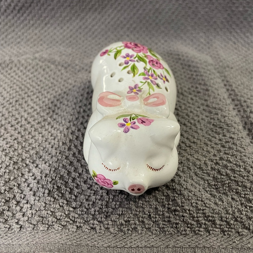 Vintage 1978 Avon Ceramarte Floral Sleeping Pig